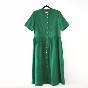 TOAST green cotton short sleeve dress